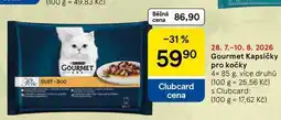 Tesco Gourmet Kapsičky pro kočky, 4× 85 g, více druhů nabídka