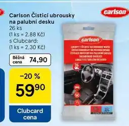 Tesco Carlson Čisticí ubrousky na palubní desku, 26 ks nabídka