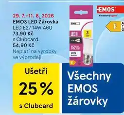 Tesco EMOS LED Žárovka LED E27 14W A60 nabídka