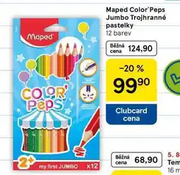 Tesco Maped Color Peps Jumbo Trojhranné pastelky, 12 barev nabídka