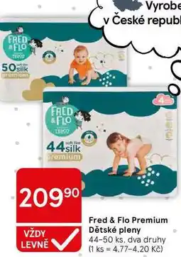 Tesco Fred & Flo Premium Dětské pleny, 44-50 ks, dva druhy nabídka