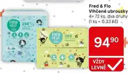 Tesco Fred & Flo Vlhčené ubrousky, 4x 72 ks, dva druhy nabídka