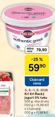 Tesco Kri Kri Řecký jogurt 0% tuku nabídka