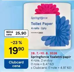 Tesco Springforce Toaletní papír nabídka