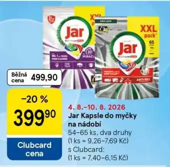 Tesco Jar kapsle do myčky na nádobí nabídka