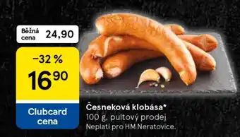 Tesco Česneková klobása nabídka
