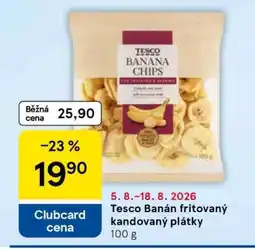 Tesco Tesco Banán fritovaný kandovaný plátky nabídka