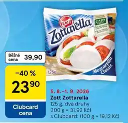 Tesco Zott Zottarella nabídka