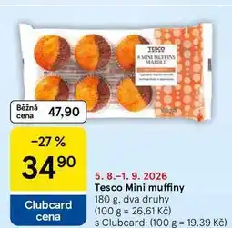 Tesco Tesco Mini muffiny, 180 g. dva druhy nabídka
