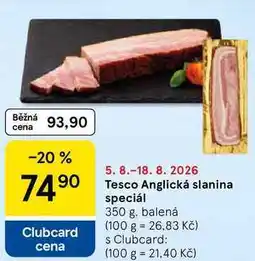 Tesco Tesco Anglická slanina speciál, 350 g, balená nabídka