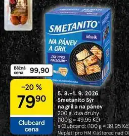 Tesco Smetanito Sýr na gril a na pánev, 200 g, dva druhy nabídka