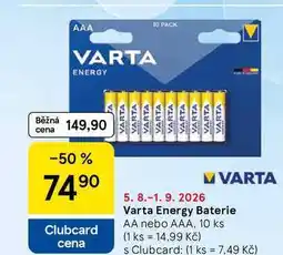 Tesco Varta Energy Baterie AA nebo AAA, 10 ks nabídka