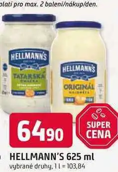 Trefa Hellmann's tatarská omáčka, majonéza 625ml, vybrané druhy nabídka