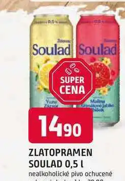 Trefa ZLATOPRAMEN SOULAD 0,5 L nealkoholické pivo nabídka