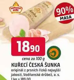 Trefa KUŘECÍ ČESKÁ ŠUNKA originál z prsních řízků nejvyšší jakosti nabídka
