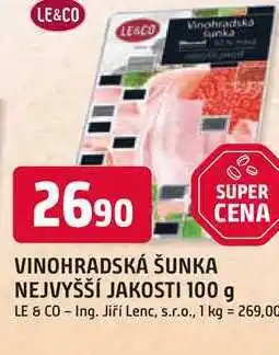 Trefa LE&CO VINOHRADSKÁ ŠUNKA NEJVYŠŠÍ JAKOSTI nabídka