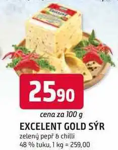 Trefa EXCELENT GOLD SÝR zelený pepř & chilli 48 % tuku nabídka