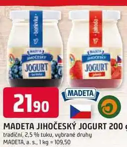 Trefa MADETA JIHOČESKÝ JOGURT 200g tradiční, 2,5 % tuku nabídka