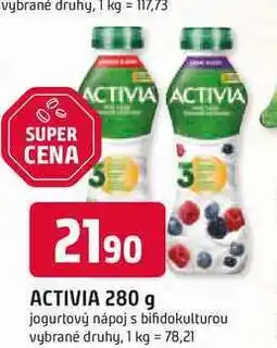Trefa Activia jogurtový nápoj, různé příchutě nabídka