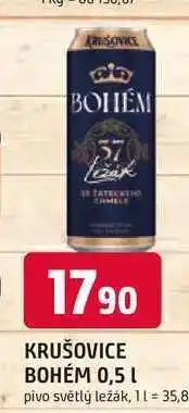Trefa KRUŠOVICE BOHÉM 0,5 L pivo světlý ležák nabídka