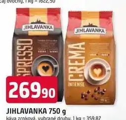 Trefa JIHLAVANKA 750 g INTENSE káva zrnková, vybrané druhy nabídka