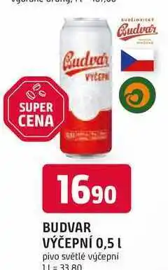 Trefa BUDVAR Pivo světlé výčepní 0,5l 0.5l plech nabídka