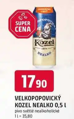 Trefa VELKOPOPOVICKÝ KOZEL NEALKO 0,5l pivo světlé nealkoholické nabídka