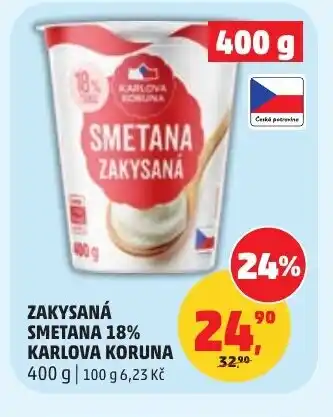 Penny Market Zakysaná smetana 18% karlova koruna nabídka