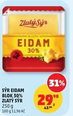 Penny Market Sýr eidam blok 30% zlatý sýr nabídka