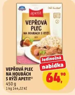 Penny Market Vepřová plec na houbách s rýží apetit nabídka
