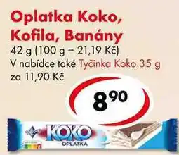 CBA Oplatka Koko, Kofila, Banány nabídka