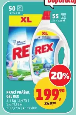 Penny Market Prací prášek, gel Rex nabídka