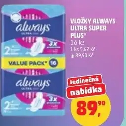 Penny Market Vložky always ultra super plus nabídka