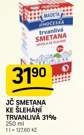 MADETA Jč smetana ke šlehání trvanlivá 31%