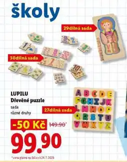 Lidl LUPILU Dřevěné puzzle nabídka