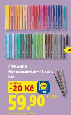 Lidl CRELANDO FIXY NA MALOVÁNÍ – 48 KUSŮ nabídka