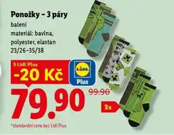 Lidl PONOŽKY – 3 PÁRY nabídka