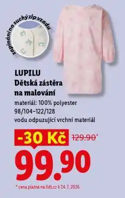Lidl LUPILU Dětská zástěra na malování nabídka