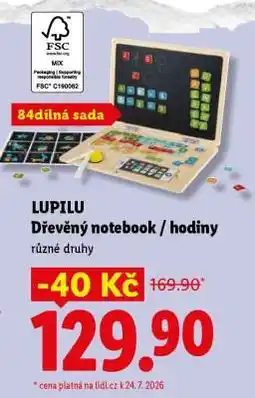 Lidl LUPILU Dřevěný notebook / hodiny nabídka