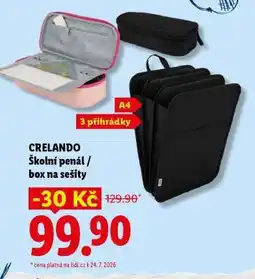 Lidl CRELANDO ŠKOLNÍ PENÁL / BOX NA SEŠITY nabídka