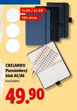 Lidl Crelando Poznámkový blok A5/A6 nabídka