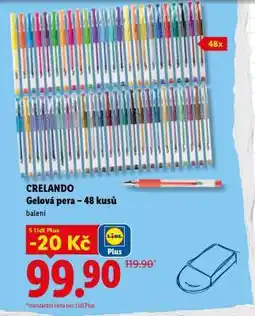 Lidl CRELANDO Gelová pera – 48 kusů nabídka
