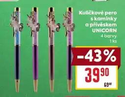 Billa Kuličkové pero s kamínky a přívěskem UNICORN nabídka