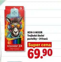 Lidl KOH-I-NOOR Trojboké školní pastelky – 24 kusů nabídka