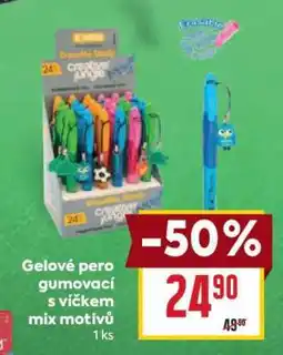 Billa Gelové pero gumovací s víčkem mix motivů nabídka
