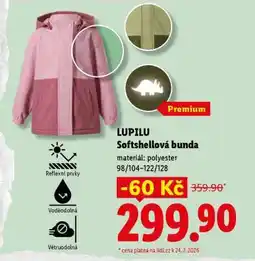 Lidl LUPILU SOFTSHELLOVÁ BUNDA nabídka