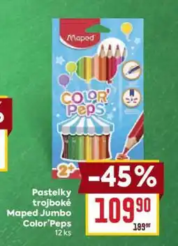Billa Pastelky trojboké Maped Jumbo Color’Peps nabídka