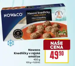 Billa Nowaco Knedlíčky v rajské omáčce nabídka