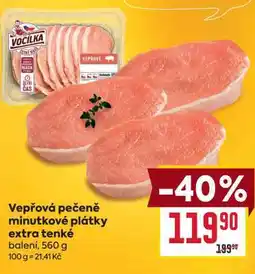 Billa Vepřová pečeně minutkové plátky extra tenké nabídka