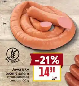 Billa Javořický točený salám nabídka
